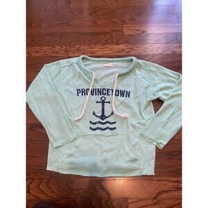 Ocean Drive Women’s Provincetown, MA Teal Pullover Sweatshirt Size Small